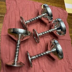 Vintage Valero EPB Made In Spain Challis Goblet Set Of 4 Twisted Grape Vine Stem